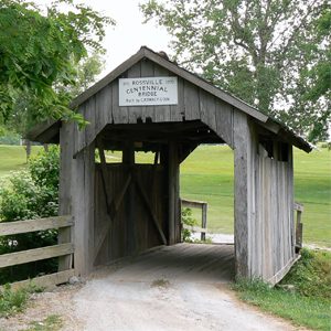 Covered bridge at Angel Hill Golf Course